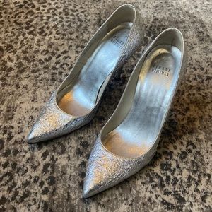 Stuart Weitzman Silver Heels Size 7